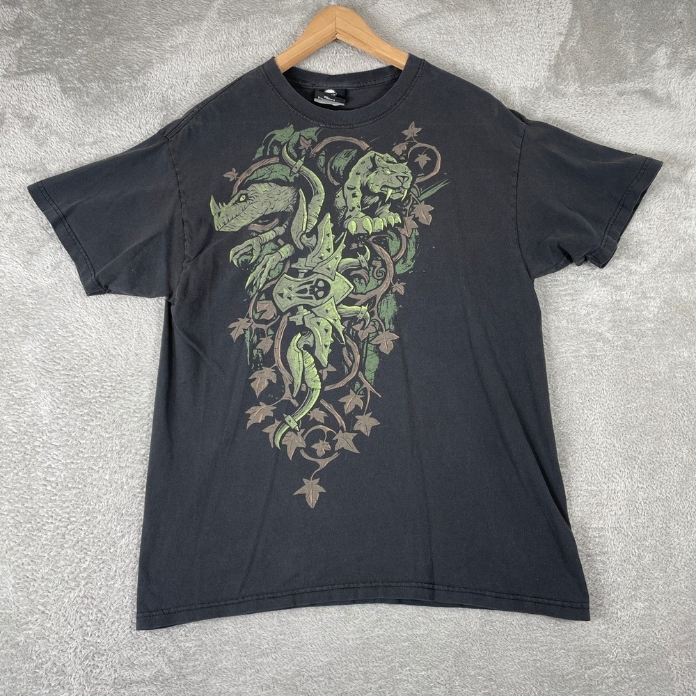 Jinx World of Warcraft Shirt Mens Large Black Blizzard Dragon Graphic Y2K Gaming